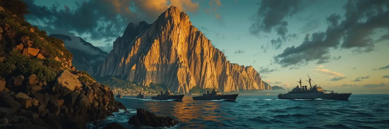 Le Rocher de Gibraltar vu depuis la baie d'Algésiras
